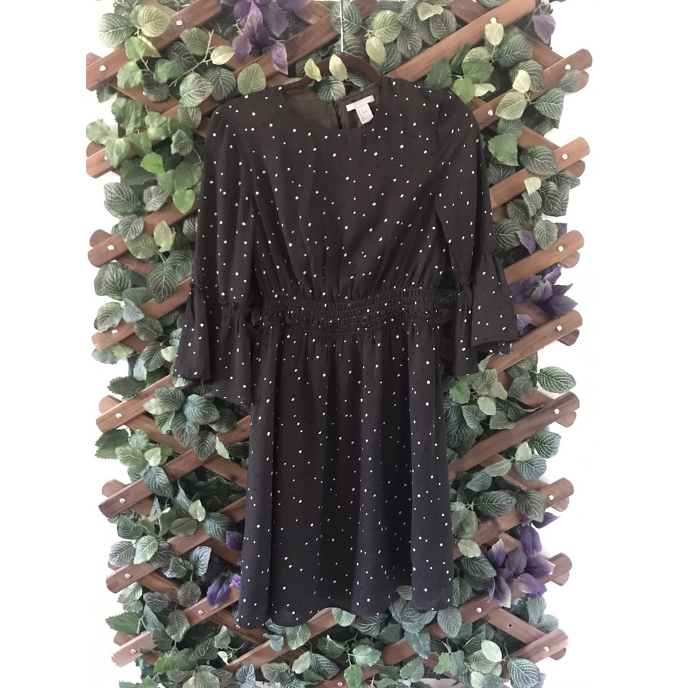 H&M cinched waist polka dot dress